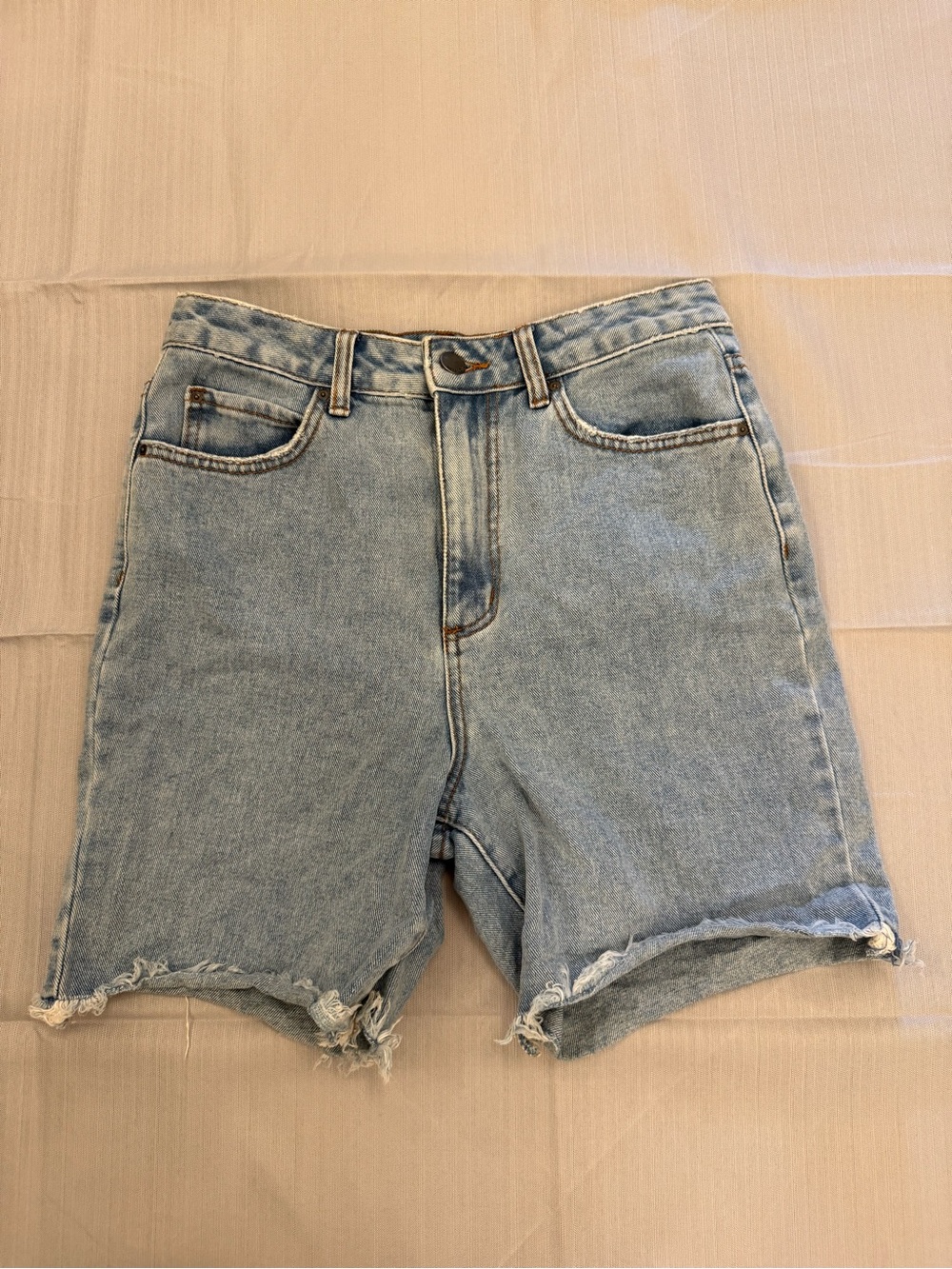 Billabong Light Blue Raw Hem High-Rise Denim Shorts